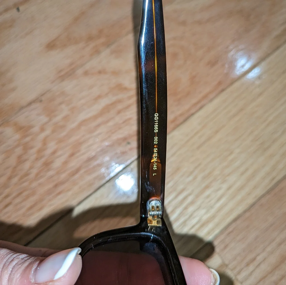 21. NWT GUCCI GG1166S RECTANGULAR FRAME SUNGLASSES IN HAVANA & BROWN